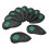 10 PCS Black PU Golf Iron Head Covers Waterproof Four Leaf Clover Pattern 8