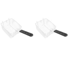 2X Stainless Steel Deep Fry Basket Rectangle Wire Mesh Strainer with Long Handle Frying Cooking Tool Food Tableware