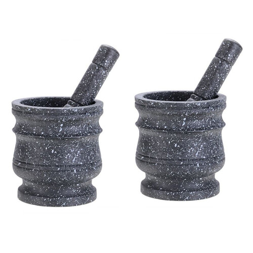 2X Granite Pattern Pestle Set Stone Spice Grinder Solid Grinder Cooking Set