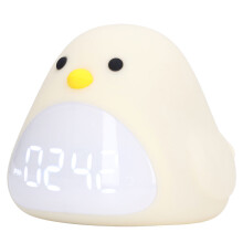 Cute Cartoon Bird Night Light LED Alarm Clock with USB Charging for Bedroom