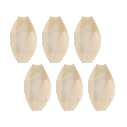 200X Bouchées - Bols, Bois Biodégradable "Bateau" 11 cm x 6,5 cm 1