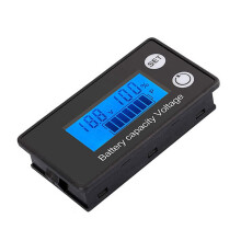 DC8V-100V LCD Battery Monitor 58x28mm Blue-White