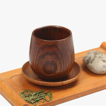 2X Coupe à Bûches de Style Japonais en Bois Tasse de Ventre Saké en Bois Massif Rétro Isolé Tasse à Thé Ensemble Tasse à Boire 150 ML