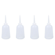 4X Clear White Plastic Sauce Oil Liquid Dispensing Squeeze Bottle 300Ml