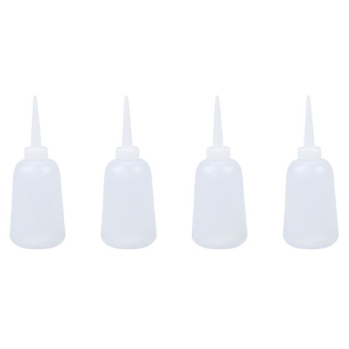 4X Clear White Plastic Sauce Oil Liquid Dispensing Squeeze Bottle 300Ml