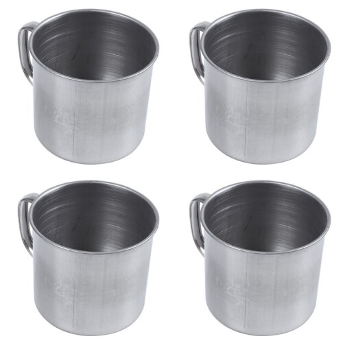 4X Edelstahl-Kaffee-Tee-Becher-Schale-Camping / Reise-3.5