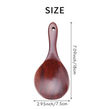 3X Teak Wood Spoon Natural Solid Wood Rice Spoon Wooden Rice Paddle Potato Serving Spoon Wooden Kitchen Utensils