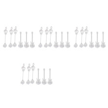 Coffee Spoons,24 Pack Cute Teaspoons Stainless Steel Staff Musical Notation Shaped (12 Music Note +12 Guitar)