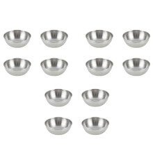 12 Pièces Séries en Acier Inoxydable Sauce Plats Ronde Assaisonnement Plats Sushi Trempette Bol Soucoupes Bol Apéritif Assiettes