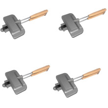 4X Hot-Dog-Toaster, Doppelseitige Sandwich-Backform, Käse-Sandwich-Maker-Flip-Pfanne, Camping-Bratpfanne