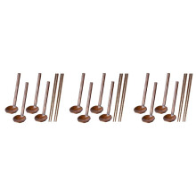 12 Pieces Japanese Long Handle Large Spoon Ramen Spoon Wooden Hot Pot Spoon Tortoise Shell Spoon Wood Rice Soup Dessert