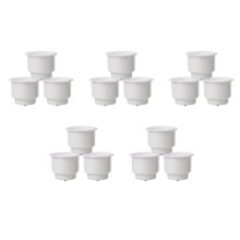 15Pcs Recessed Drop In Plastic Cup Drink Can Holder with Drain for Boat Car Marine Rv (White)