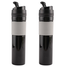 2X Máquina de Café Prensa Francesa Caneca de Viagem Portátil Chá e Café Garrafa, Máquina de Café Quente e Frio