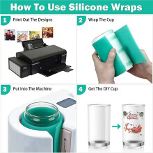6X Sublimation Tumblers Wrap for Mug Press, 3 Thicknesses Green Mug Wrap for Heat Press Sublimation Machine