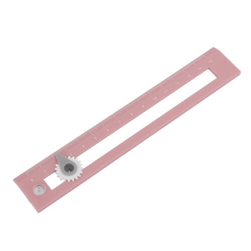 High Accuracy 2-in-1 Compass Ruler Student Drawing Tool Pink 17x3cm