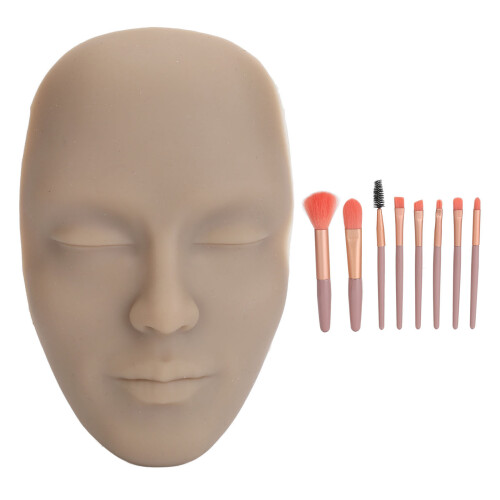 3D Makeup Practice Kit,8pcs,17x10.5x3 cm,Dark Skin 2