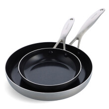 GreenPan Geneva 3-Ply Stainless Steel Non-Stick 20cm & 28cm Frying Pan Set