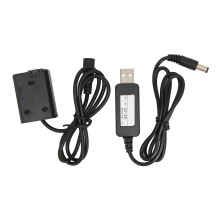 Schwarz FW50 Dummy-Batterie DC-Kuppler für Sony A7R/A7S II, USB-Adapter