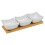 4pc Porcelain Dip Bowls Set Bamboo Tray Square Dish Board 5