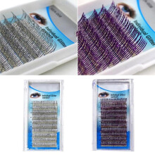 Glitter 0.15mm C Curl Individual Eyelash Extensions - Silver & Purple