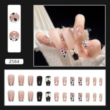 (Standard) Cow Grain Butterfly Fake Nails - Safe, Scratch-Resistant