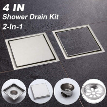 Polished Square Shower Drain Cover - Easy Cleaning