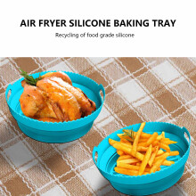 (Blue) Premium Silicone Air Fryer Liners - Food Grade