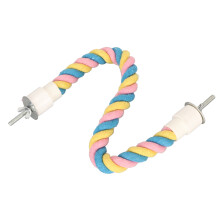 Bird Cotton Rope Perch S Size Pink/Yellow/Blue