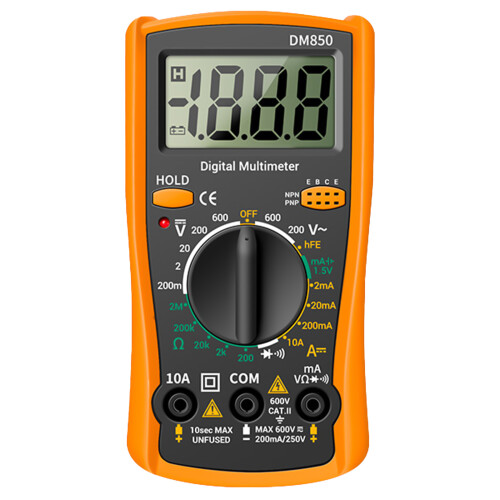 (Orange) Digital Multimeter Auto-Ranging for Home & Professional Use