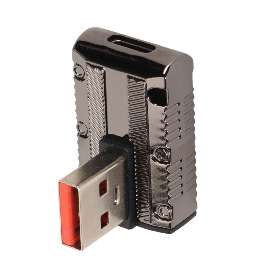 120W Zinc Alloy Right Angle Usb A Male To C Female Adapter 10Gbps 8091388236077