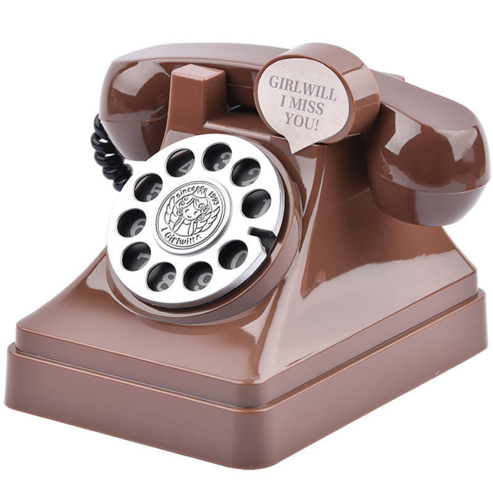 (Coffee, The New) Rotary Landline Telephone Piggy Bank Antique Decorative Telephones Piggy Bank For Collecting Cash And Coin 6431700007336
