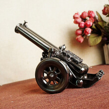(Black, P002C) Mini Cannon Model Retro Figurines Home Decor Tabletop Figurines for Entryway TV Stand Decor