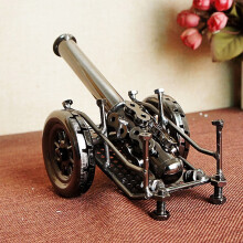 (Black, P003C) Mini Cannon Model Retro Figurines Home Decor Tabletop Figurines for Entryway TV Stand Decor