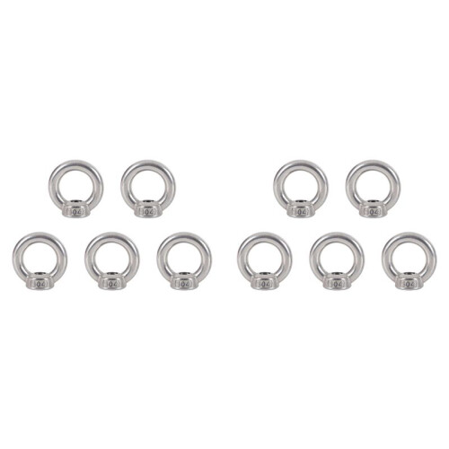 10X M6 Eye Mutter Rostfritt Stål Marine Lifting Eye Mutter Ring Mutter Eyelet för Kabellyft