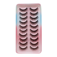 (SA201) 10 Pairs Thick False Eyelashes Lengthening Soft Curl Long-Lasting Lashes for Makeup Salon Wedding Dating