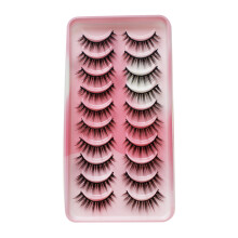 (SA203) 10 Pairs Thick False Eyelashes Lengthening Soft Curl Long-Lasting Lashes for Makeup Salon Wedding Dating