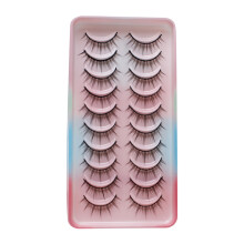 (SA208) 10 Pairs Thick False Eyelashes Lengthening Soft Curl Long-Lasting Lashes for Makeup Salon Wedding Dating