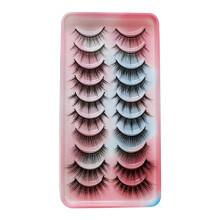 (SA209) 10 Pairs Thick False Eyelashes Lengthening Soft Curl Long-Lasting Lashes for Makeup Salon Wedding Dating