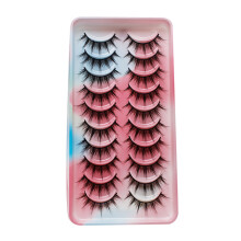 (SA207) 10 Pairs Thick False Eyelashes Lengthening Soft Curl Long-Lasting Lashes for Makeup Salon Wedding Dating