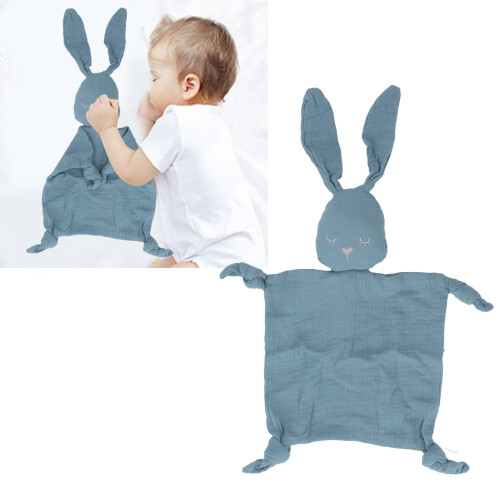 Blue DoubleLayer Cotton Yarn Baby Security Blanket