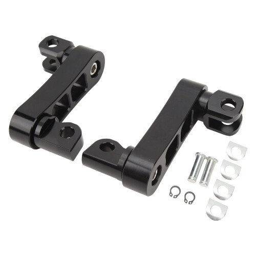 360 Adjustable Motorcycle Foot Peg Highway Bracket Rugged Black Touring 2