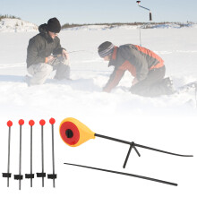 Portable Winter Ice Fishing Rod Yellow 5PCS Spring Tips 5mm