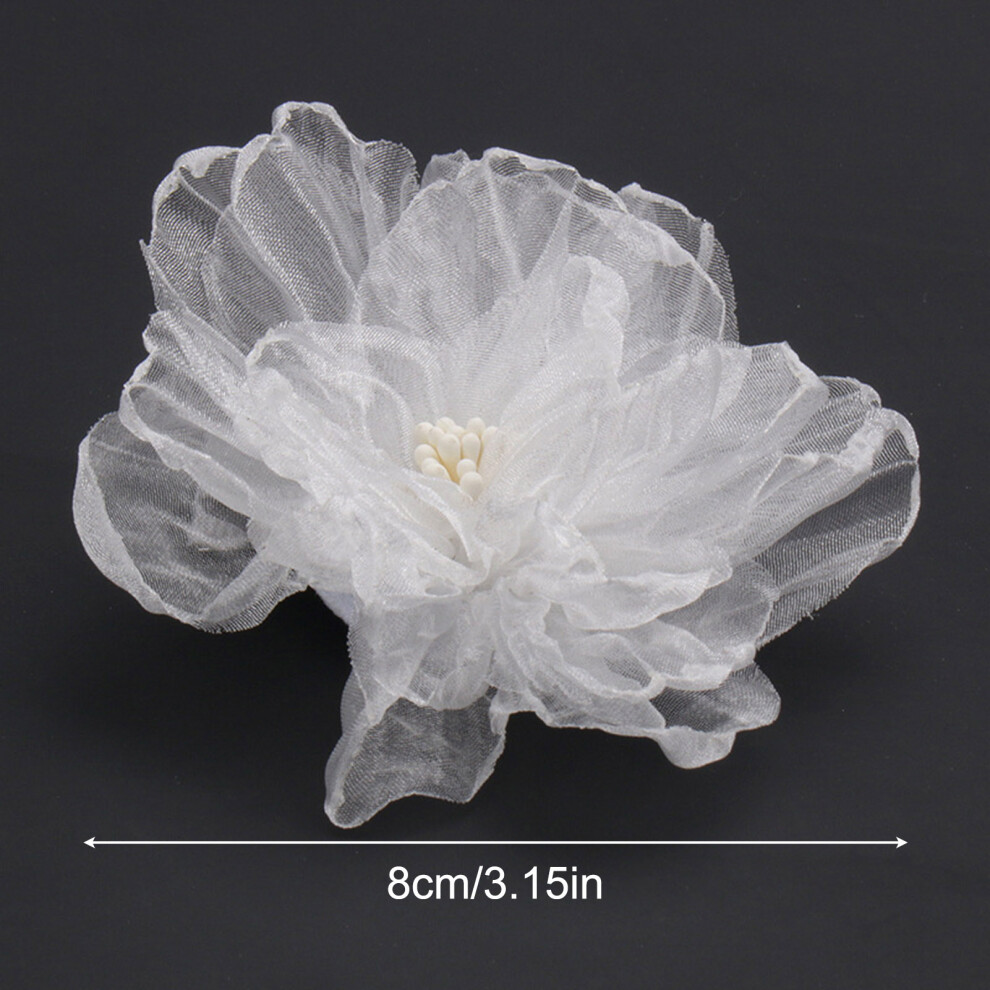 Bright-Home (B) Woman Handmade Side Hair Clips Stable Grip Multi-Layer Flowers Headpiece For Thick Curly Hair Styling Decorative