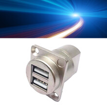 USB Panel Mount Anschlussbuchse, weiblich zu weiblich, doppelte Ports, silbernes Gehäuse