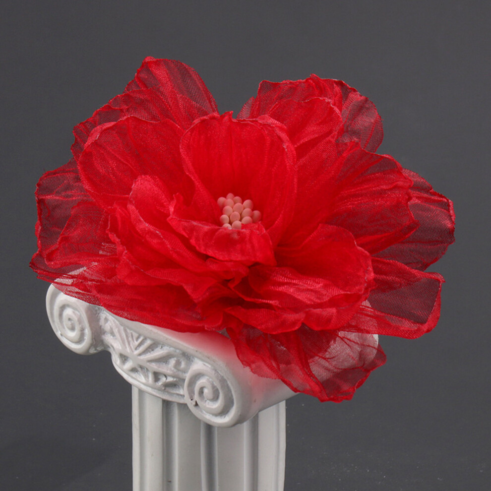 Bright-Home (E) Woman Handmade Side Hair Clips Stable Grip Multi-Layer Flowers Headpiece For Thick Curly Hair Styling Decorative
