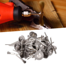 60Pcs Stainless Steel Wire Wheel & Pen Brushes Dust Cleaning Set 3mm Shank