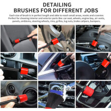 (Car wash brush set 6 pieces (gray tire brush)) Kit de 6 Brosses Nettoyage Auto Roues