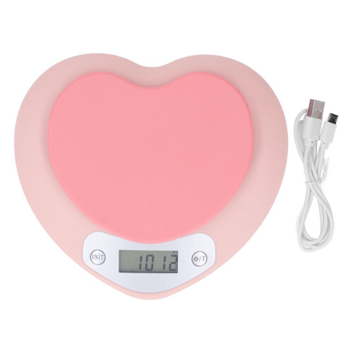 1g Accuracy Digital Kitchen Scale 5kg, Compact Heart Shape Food Scale 2
