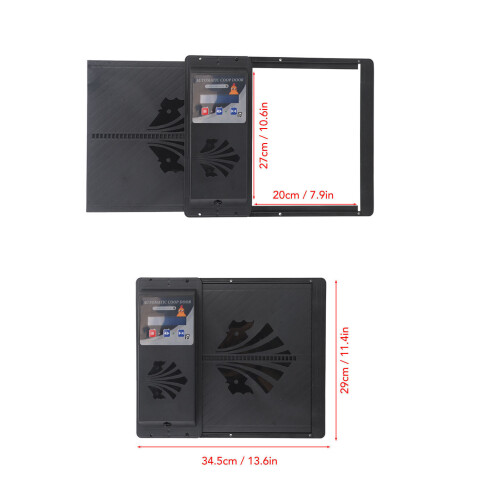 Auto USB Chicken Coop Door 1067g 34.5x29cm Black 1