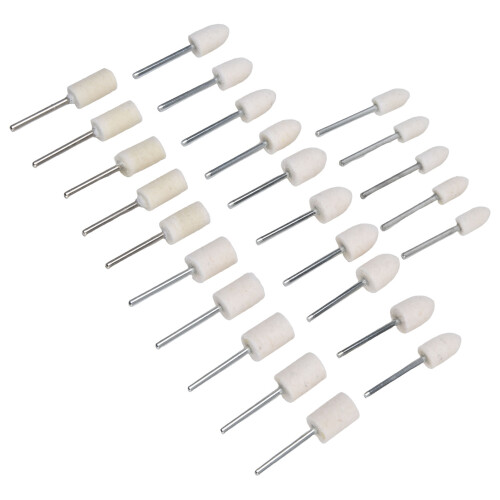 25Pcs Felt Polishing and Buffing Wool Bits for Rotary Tool Grinding